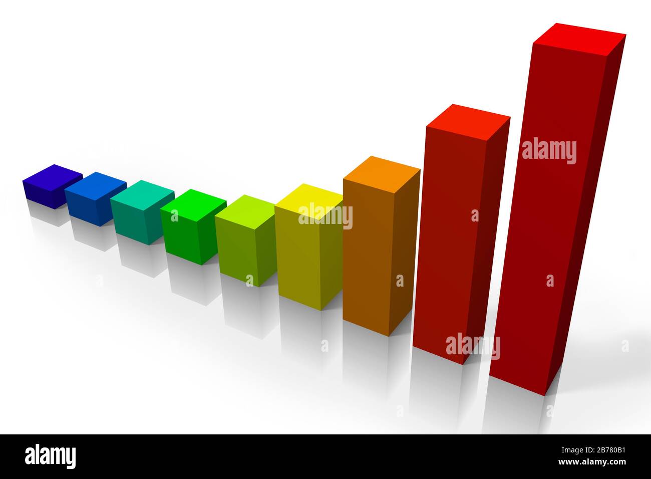 Abbildung der 3D-Geschäftsdiagramme - Balkendiagramm Stockfoto