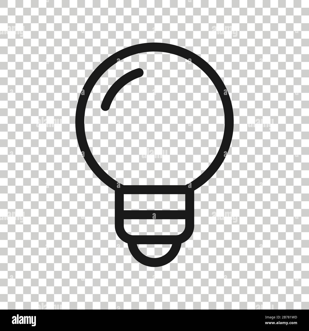 Glühlampe Symbol im flachen Stil. Glühbirne Vector Illustration auf