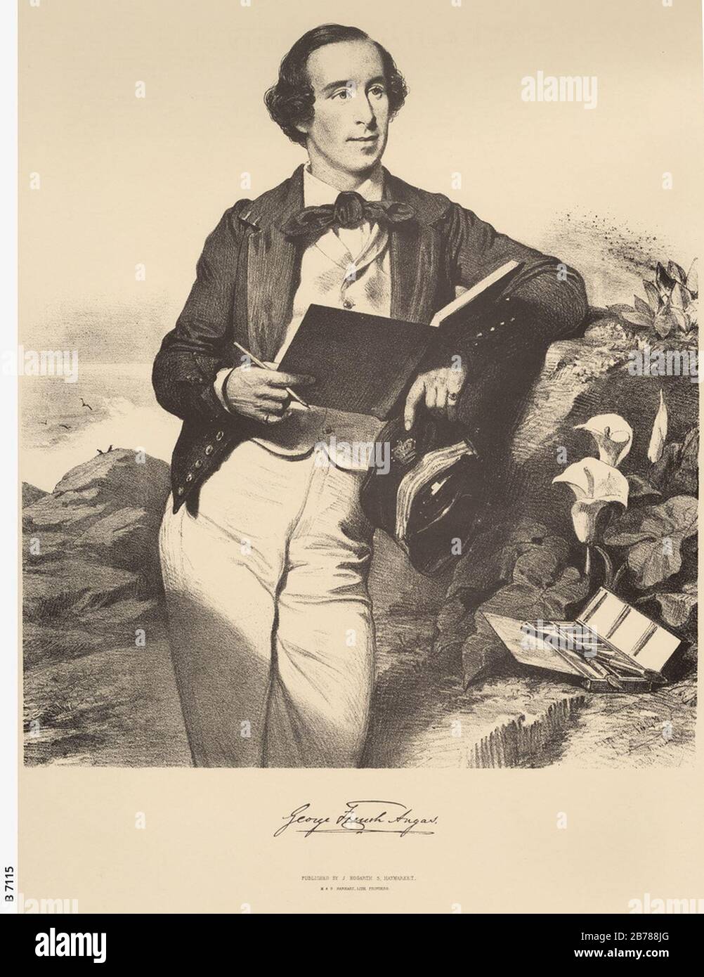 George French Angas, Druck von Charles Baugniet, 1849. Stockfoto