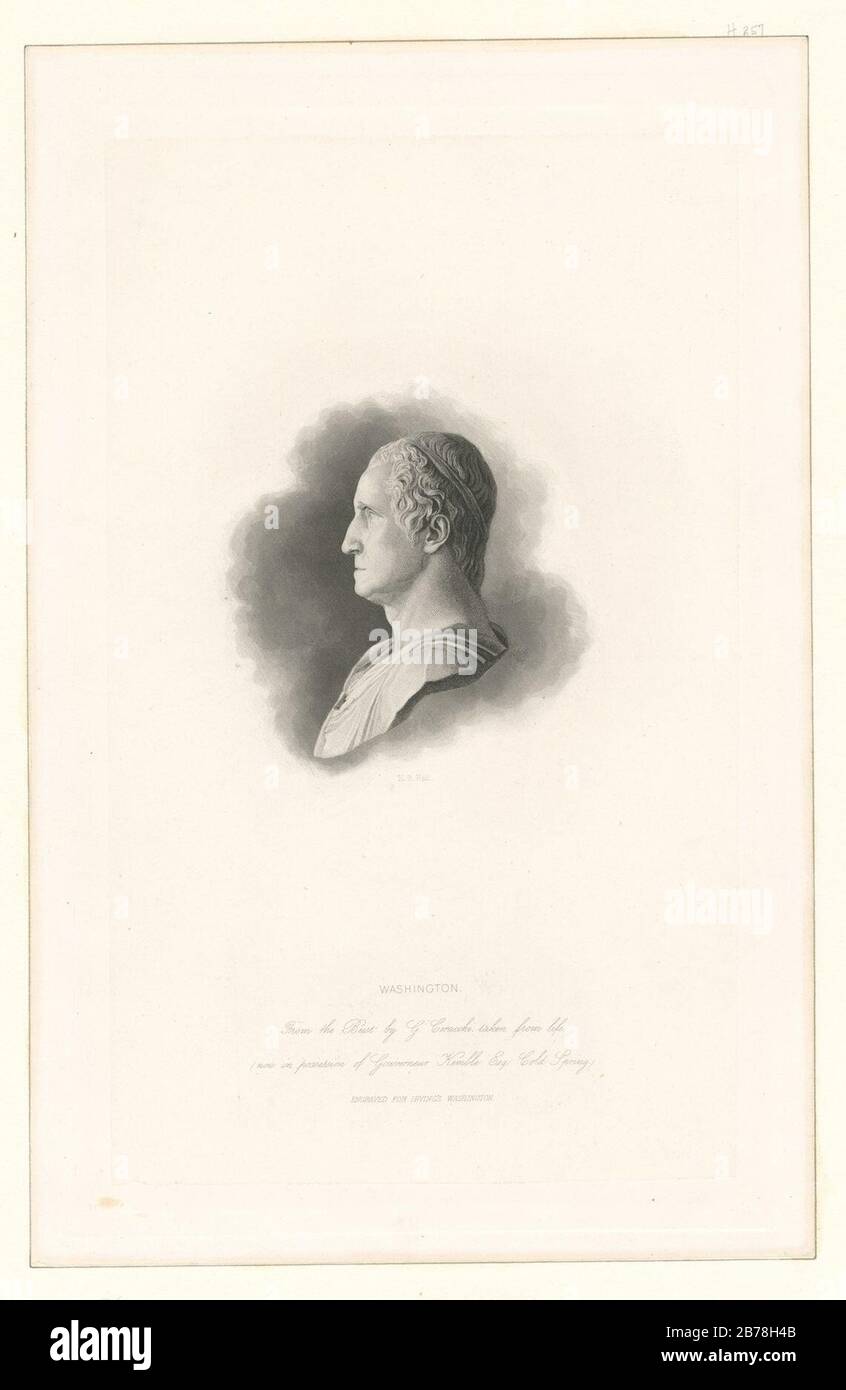 George Washington - Gravur von Hall . Stockfoto