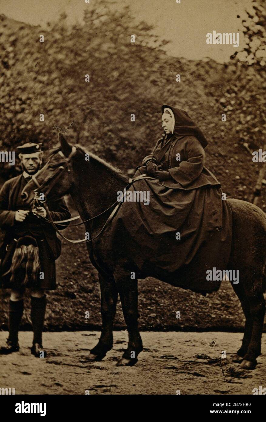 George Washington Wilson - Königin Victoria auf 'Fyvie' mit John Brown bei Balmoral Stockfoto