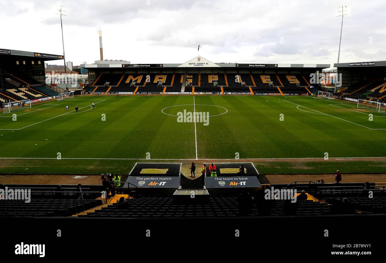 Allgemeiner Blick auf das Stadion vor dem Spiel der Vanarama National League in der Meadow Lane, Nottingham. Stockfoto