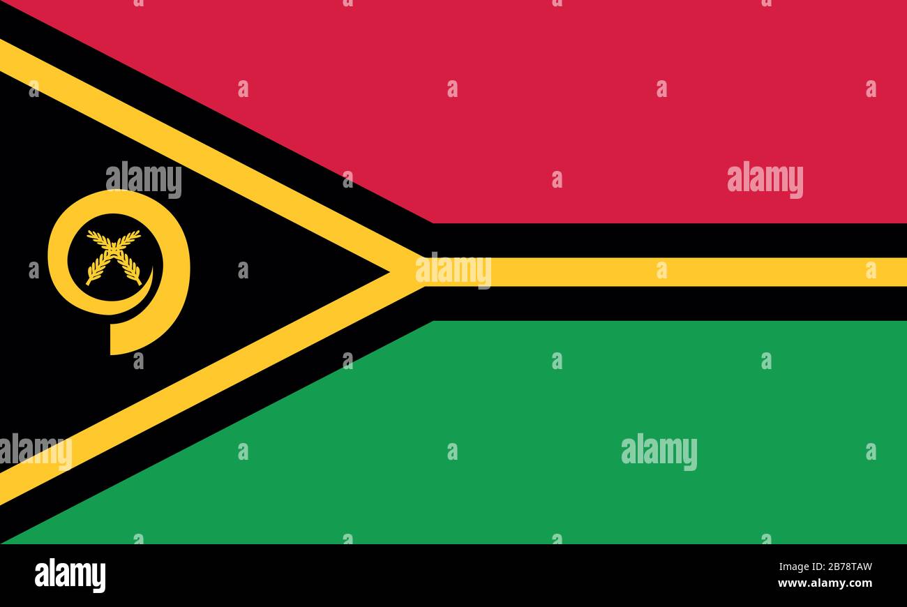 Flagge von Vanuatu - Standardverhältnis der Vanuatuan-Flagge - True RGB-Farbmodus Stockfoto