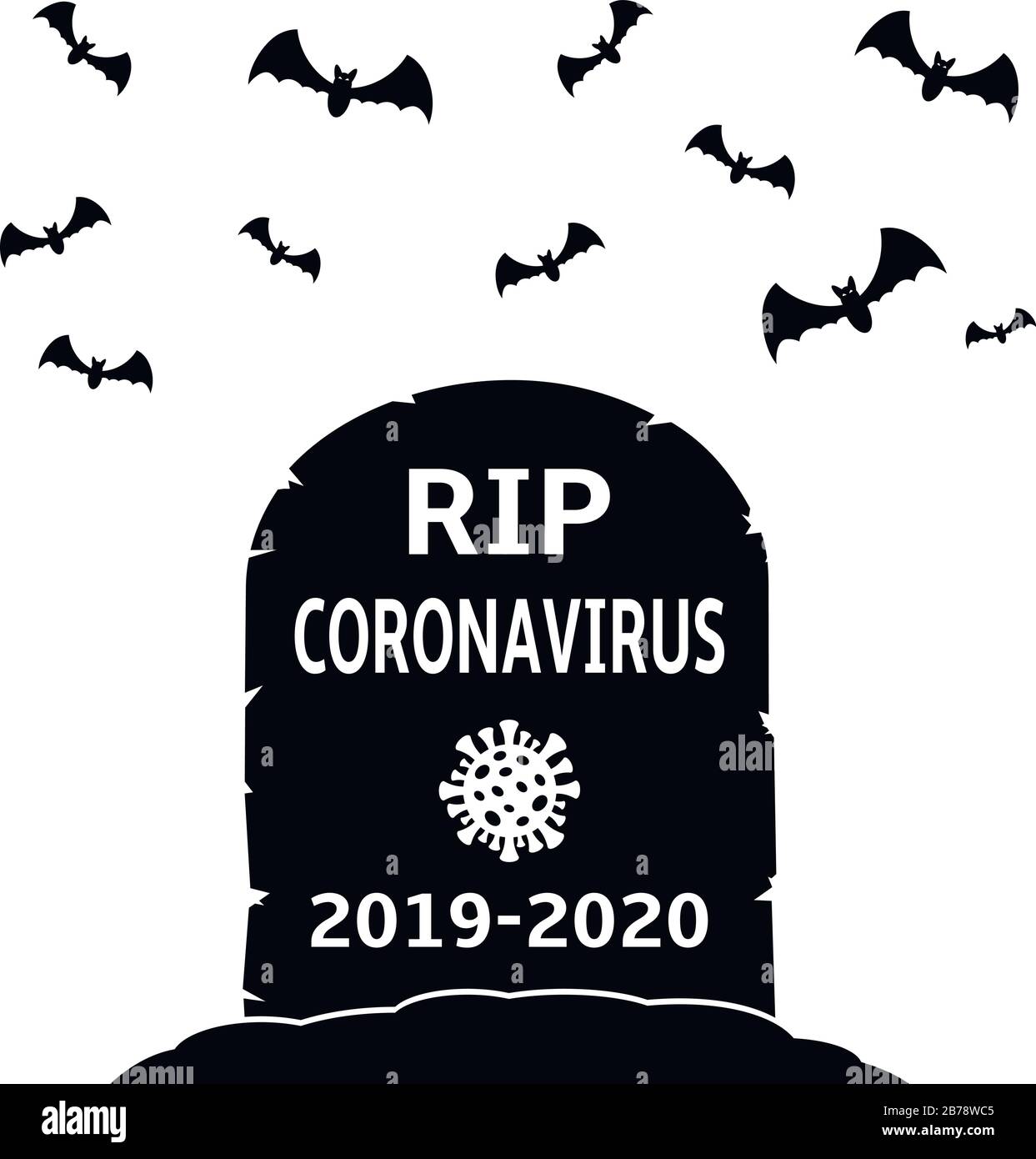 Grabstein des Coronavirus. Vektor Illustration Konzept Grabstein des Coronavirus COVID-19 Stock Vektor
