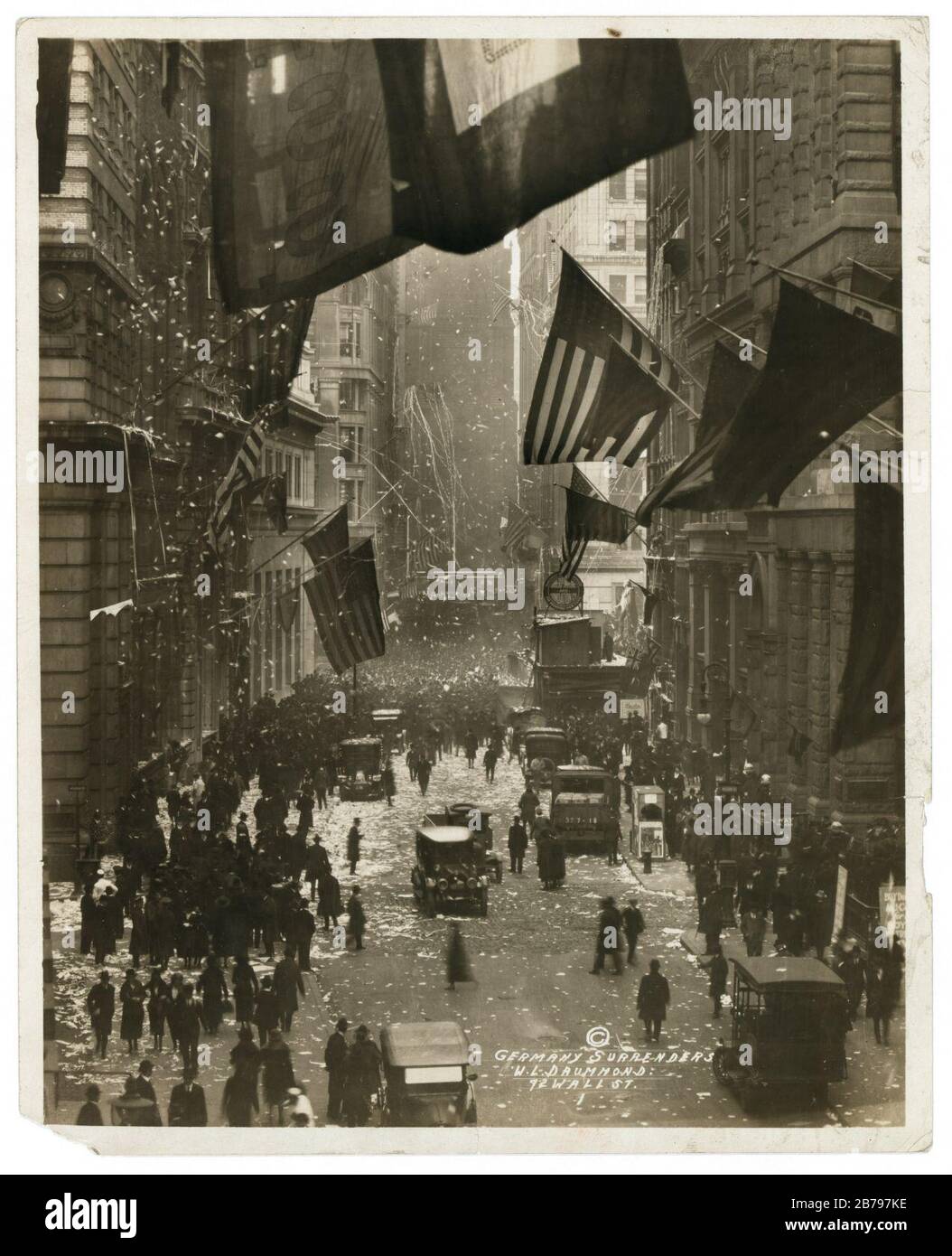 Deutschland gibt nach - W.L. Drummond, 72 Wall St. Stockfoto