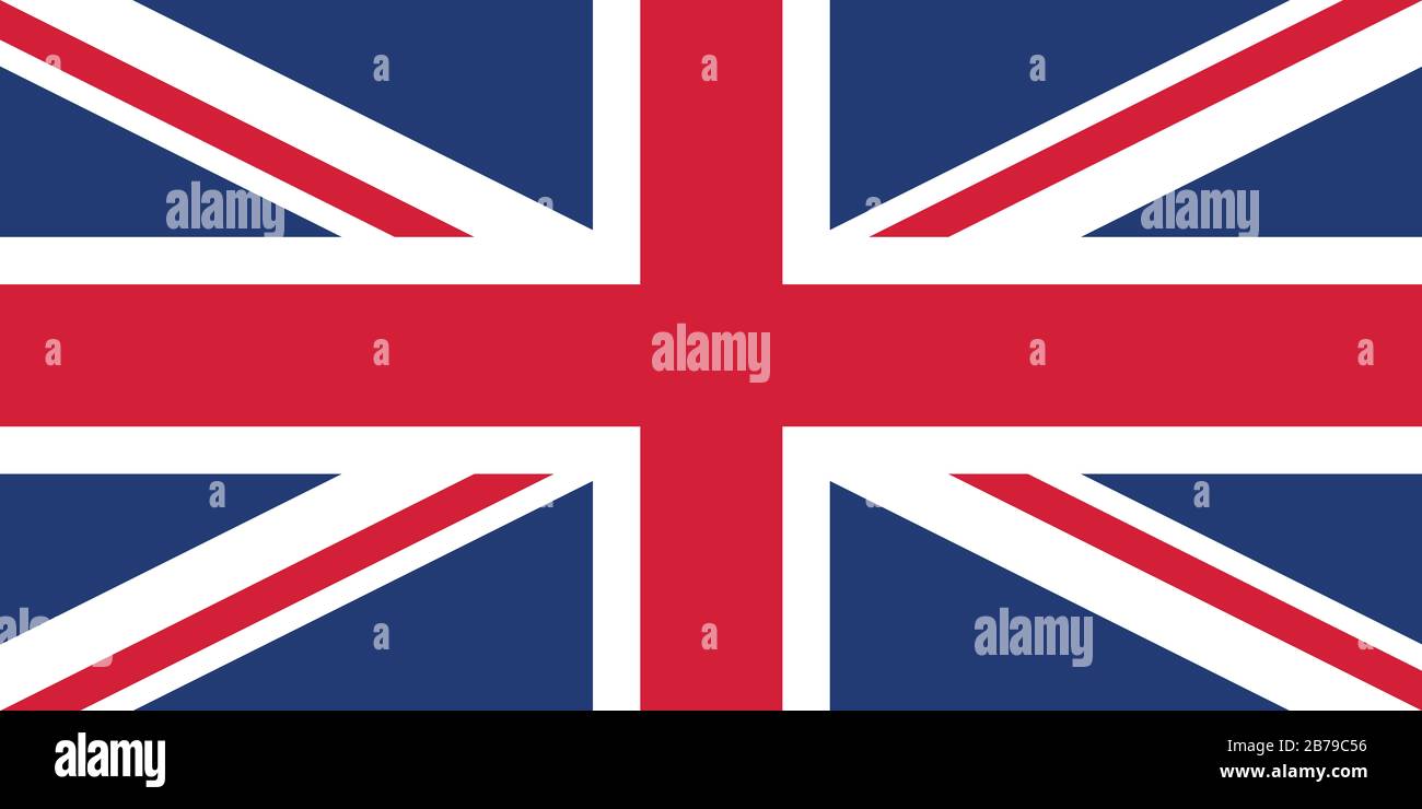 Flagge des Vereinigten Königreichs - Standardverhältnis der britischen Flagge - True RGB-Farbmodus Stockfoto