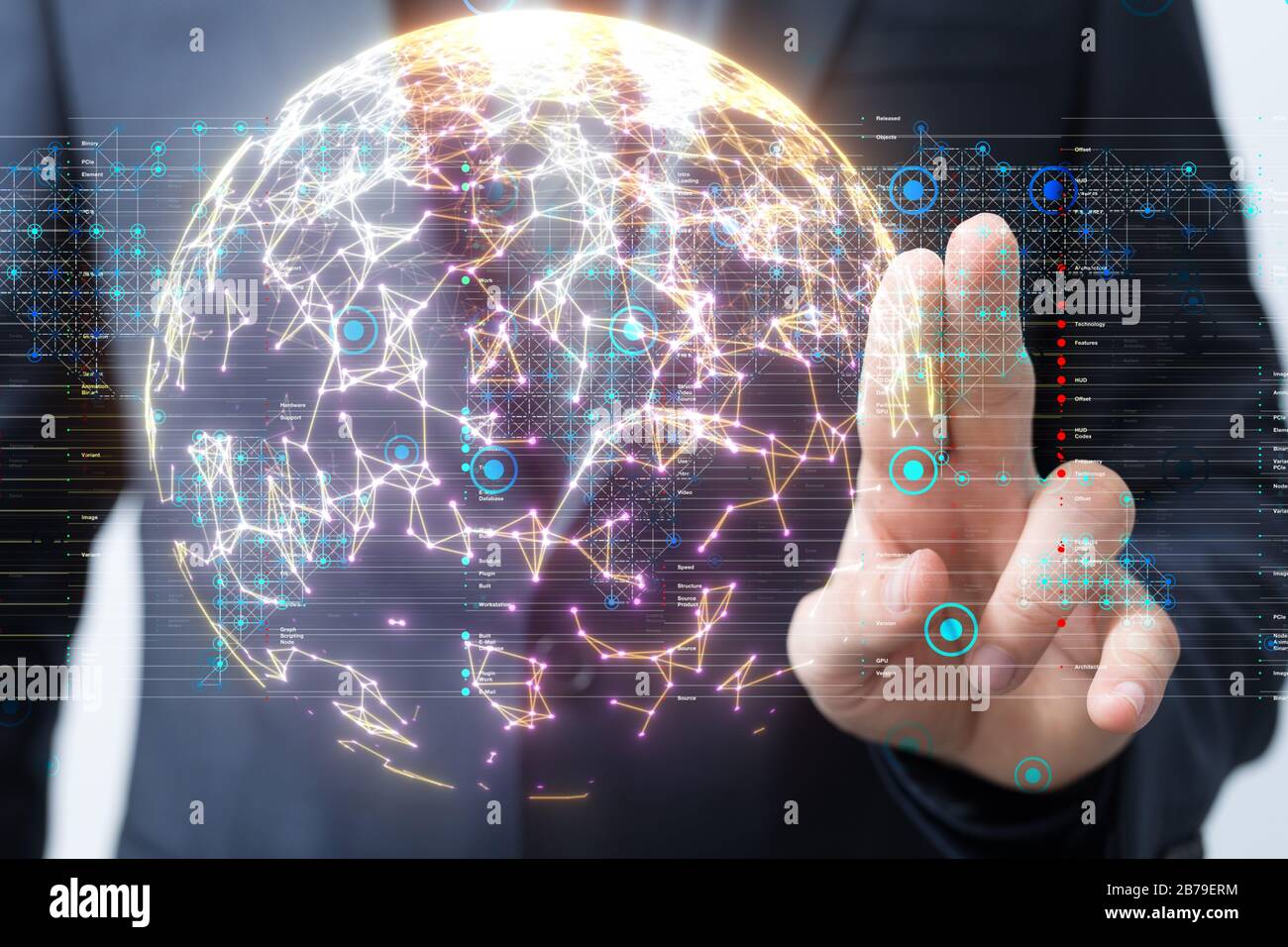 Ein Software-, Web-Entwicklung, Programmierkonzept. Abstrakte Programmierung Stockfoto