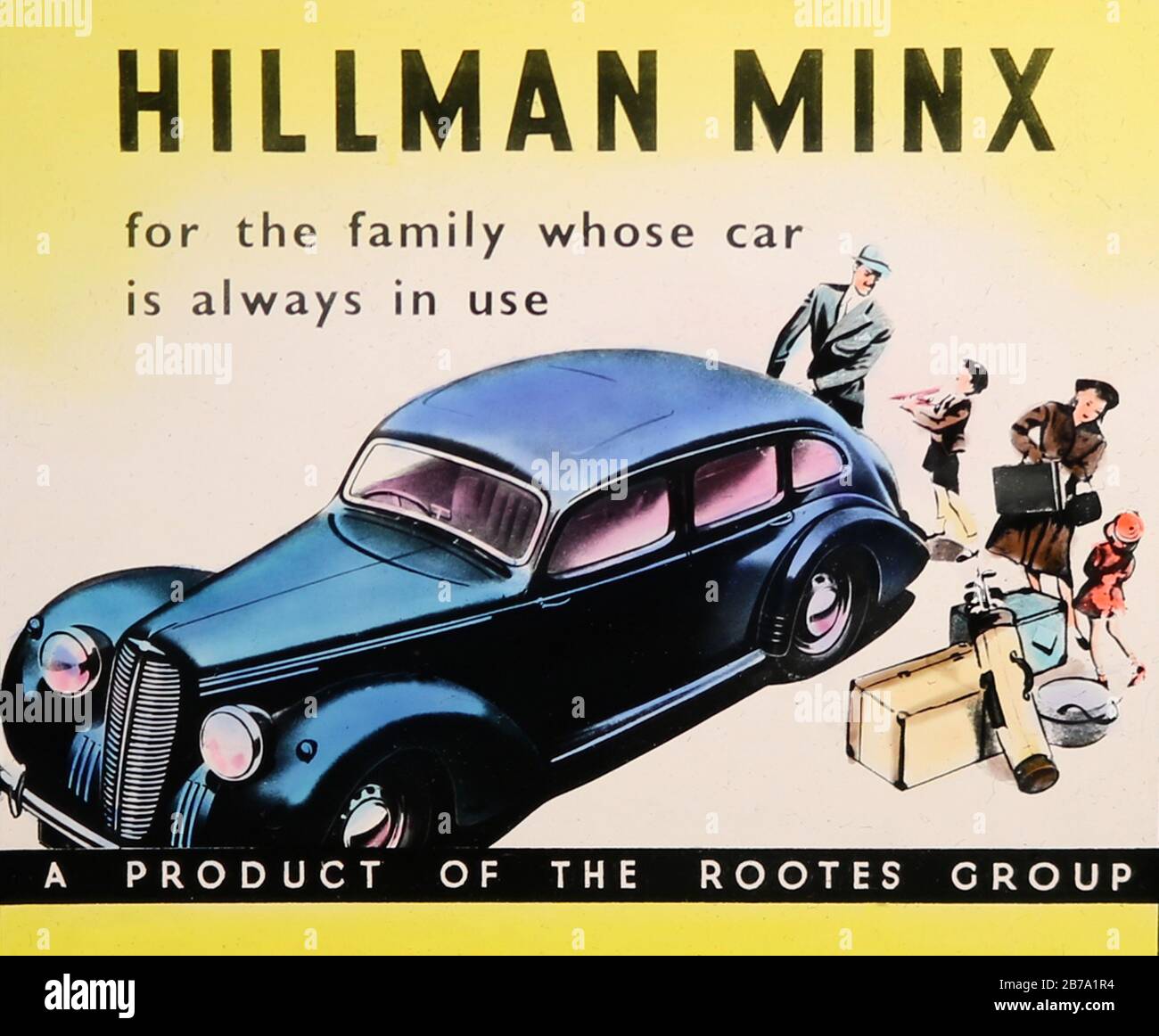 Hillman Minx Kino-Werbung, wahrscheinlich vierziger Jahre Stockfoto