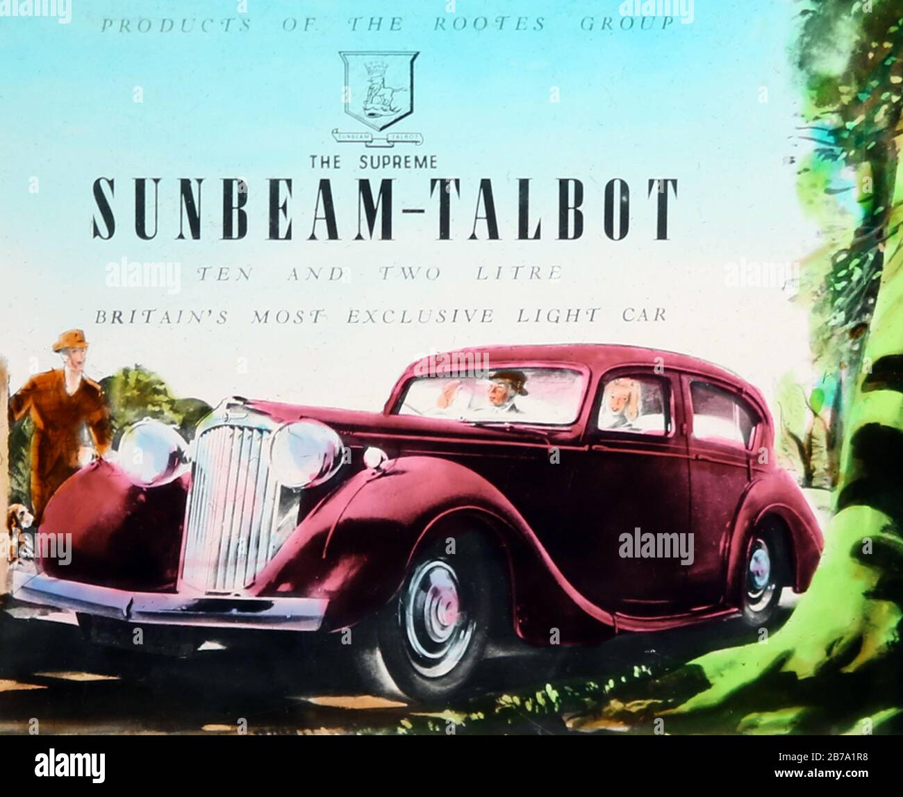 Sunbeam Talbot Kino-Werbung, wahrscheinlich vierziger Jahre Stockfoto