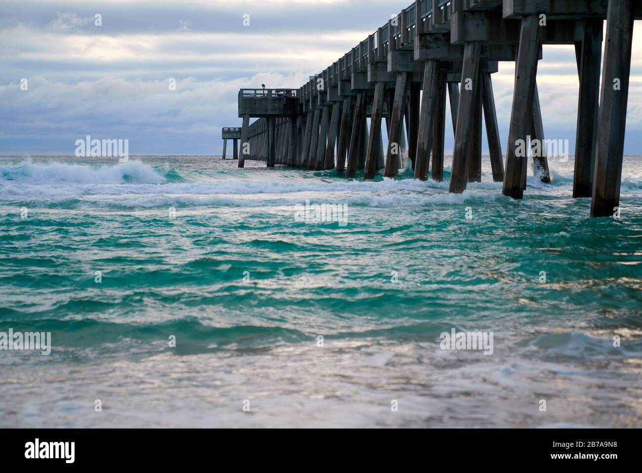 Panama City Beach Florida Pier Sonnenuntergänge Stockfoto