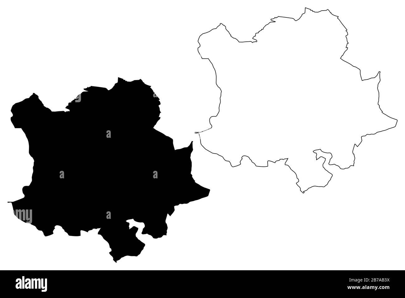 Pforzheimer Stadt (Bundesrepublik Deutschland, Baden-Württemberg) Karte Vektor-Illustration, Skizze Stadt Pforzheim Karte Stock Vektor
