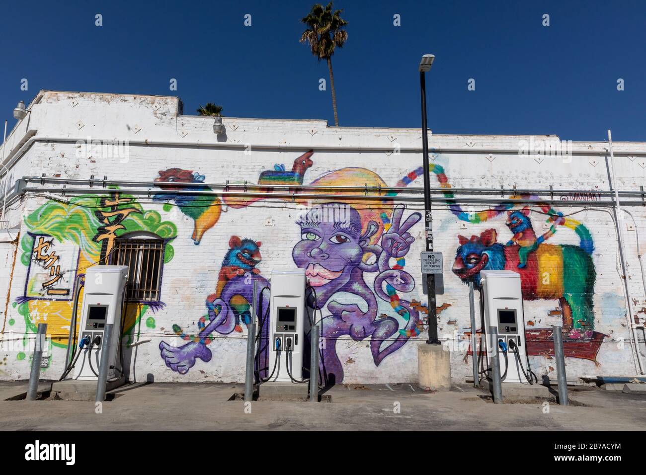 Graffiti-Wand an Melrose Ave, LA, CA Stockfoto