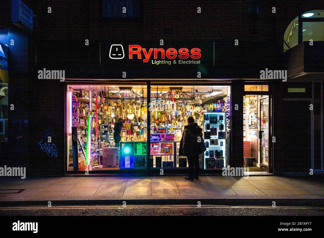 Ryness Beleuchtungsshop in Soho, London, Großbritannien Stockfoto
