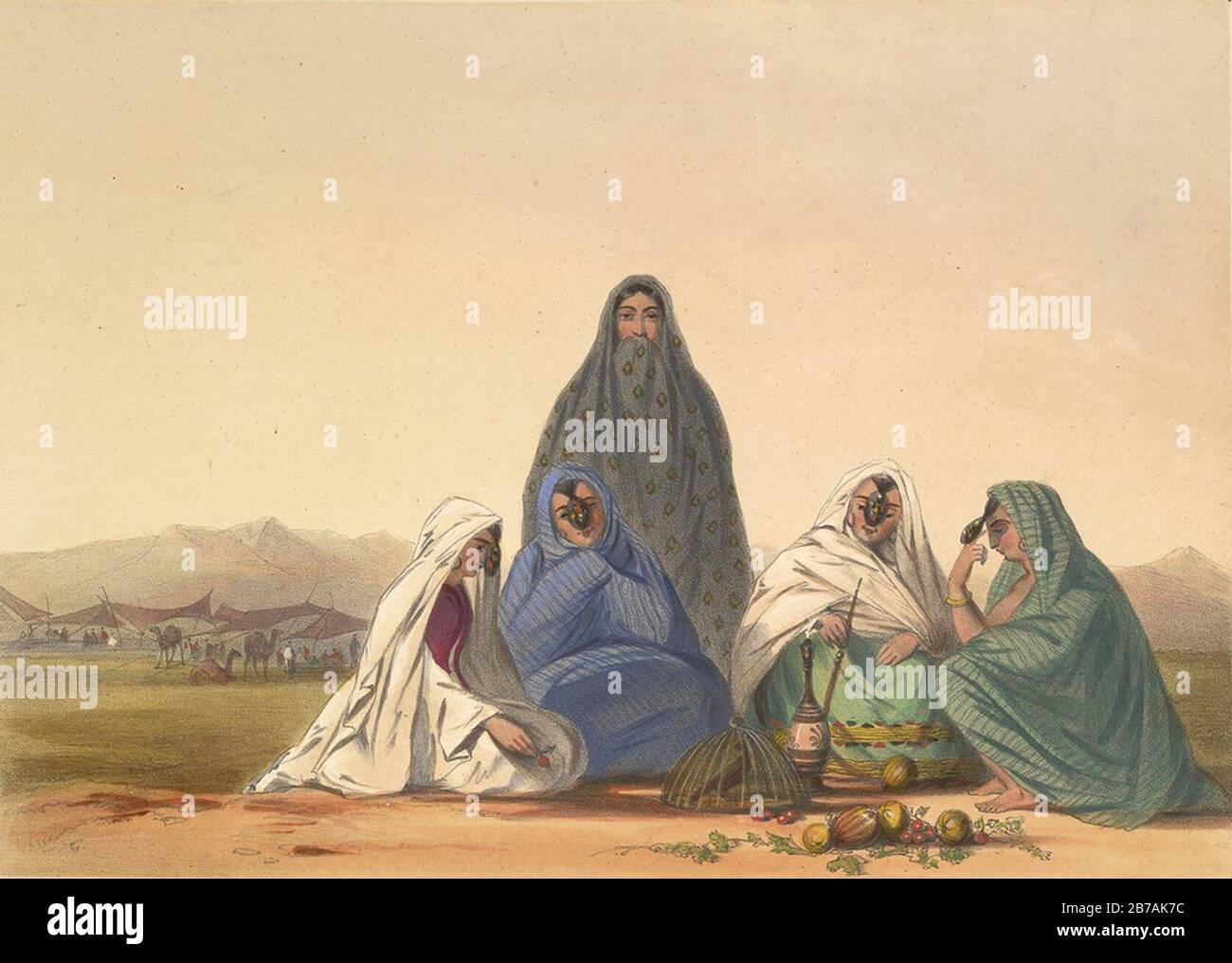 Ghilzai nomad women of Afghanistan in den Jahren 1839-42. Stockfoto