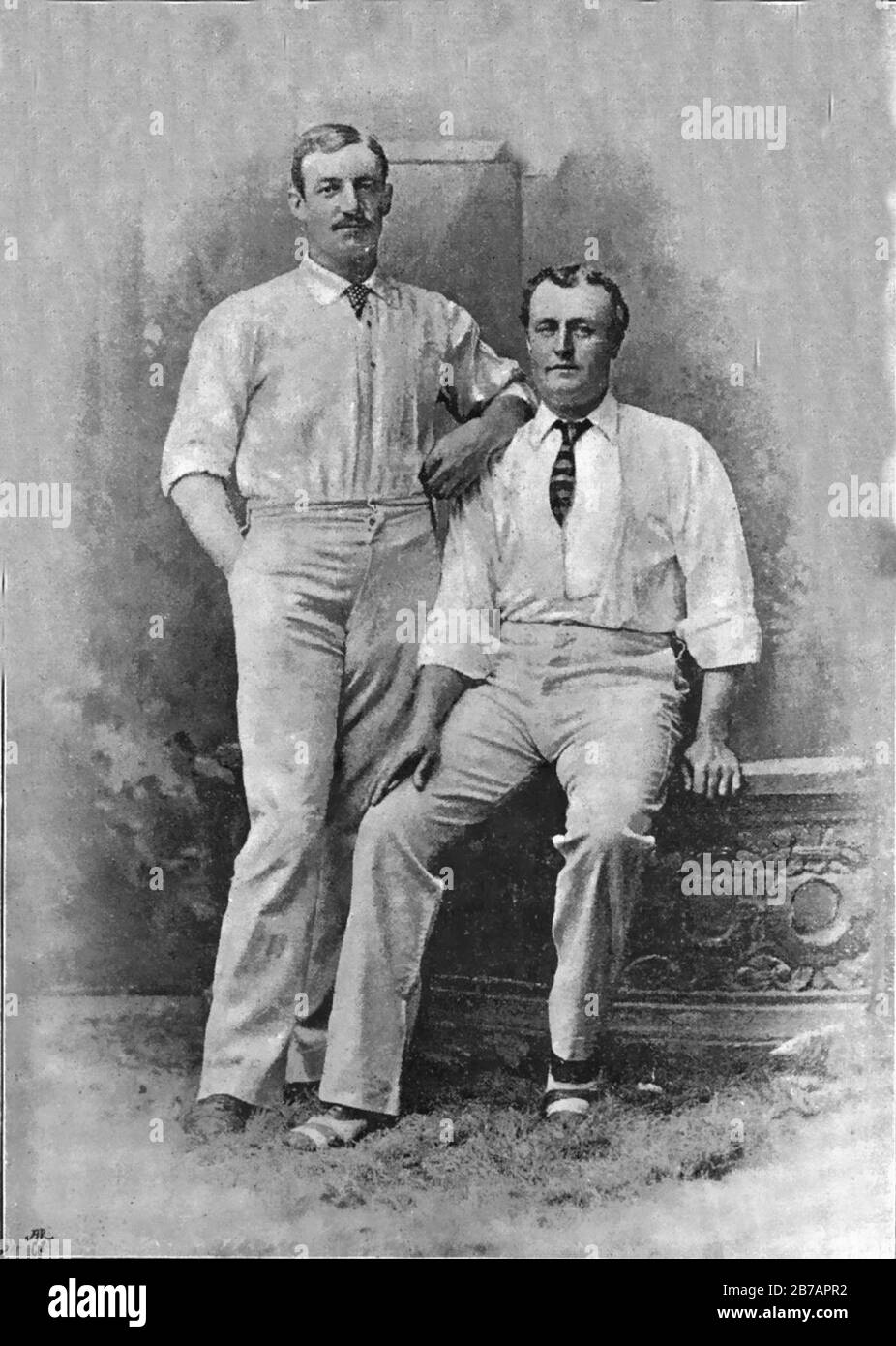 Giffen und Palmer - Australisches Cricket-Team im Jahr 1886. Stockfoto