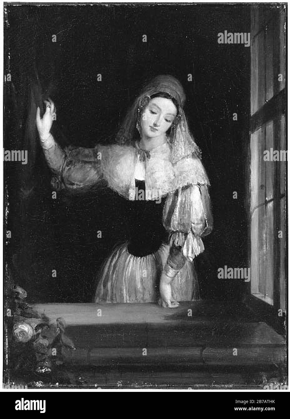 Gilbert Stuart Newton - Young Lady in Cauchoise Dress Stockfoto