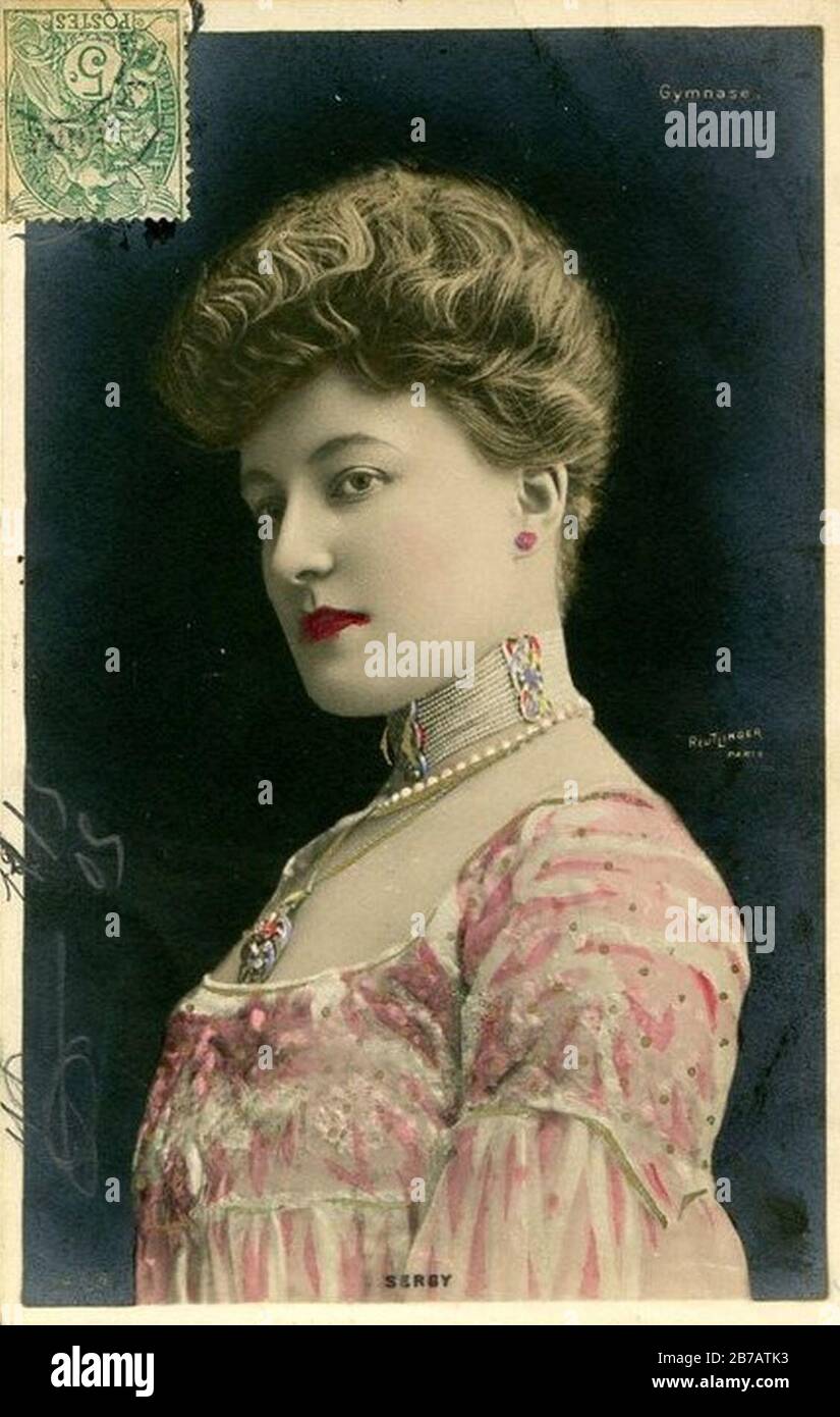 Gilberte Sergy - Comédienne théâtre et cinéma, c. 1907. Stockfoto