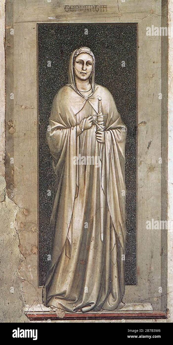 Giotto di Bondone - Nr. 42 Die Sieben Tugenden - Temperance Stockfoto