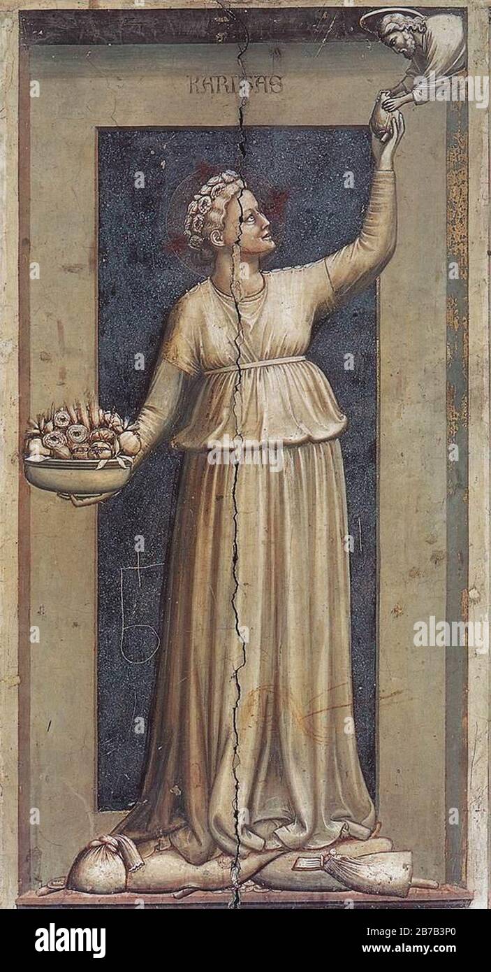 Giotto di Bondone - Nr. 45 Die Sieben Tugenden - Nächstenliebe Stockfoto