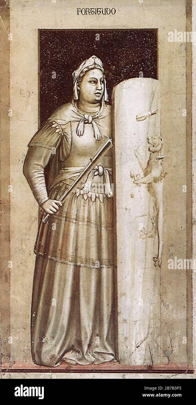 Giotto di Bondone - Nr. 41 Die Sieben Tugenden - Fortfähigkeit Stockfoto