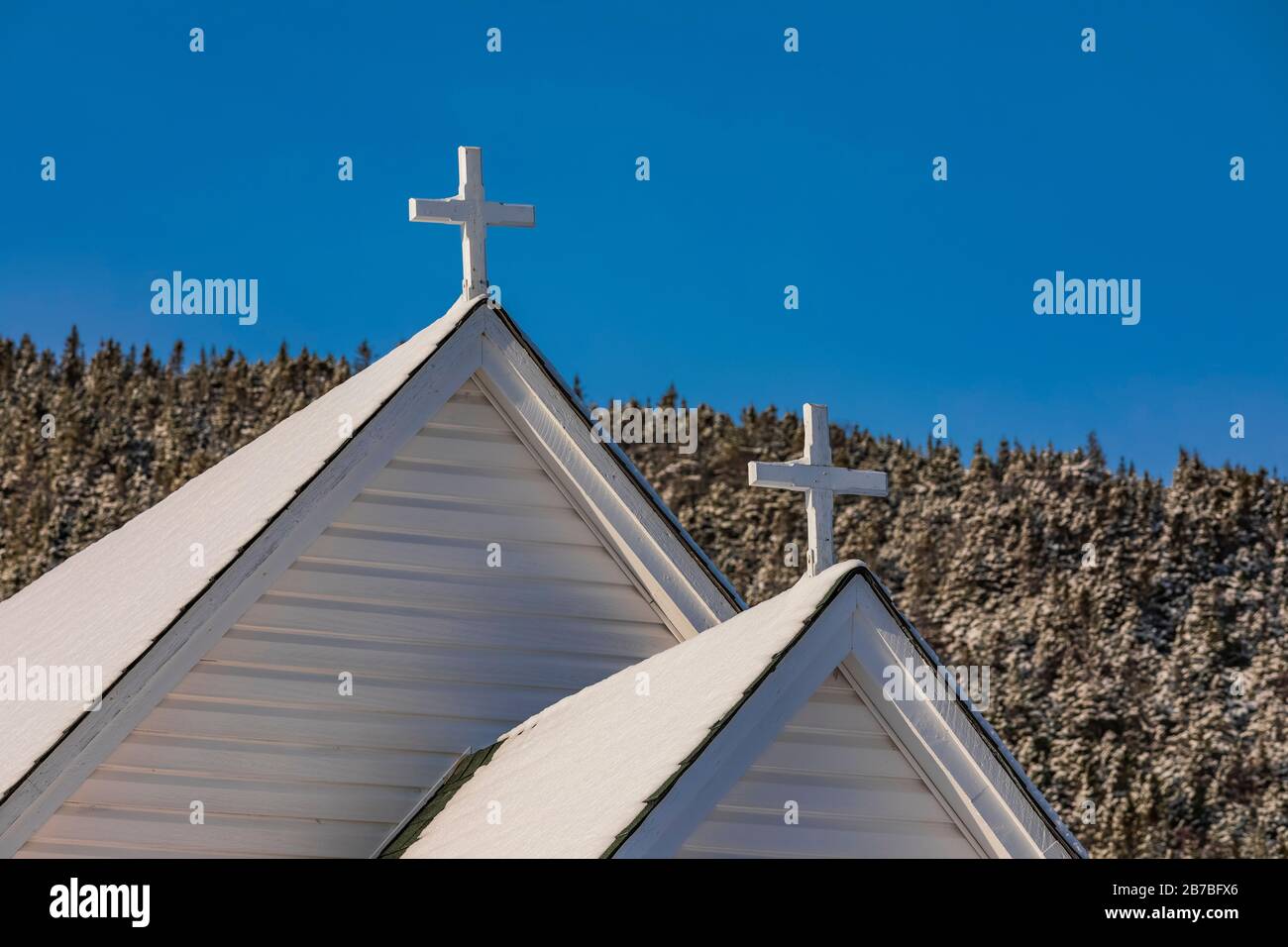 Kirche des Guten Hirten im alten Fischerdorf Dunfield in Neufundland, Kanada Stockfoto