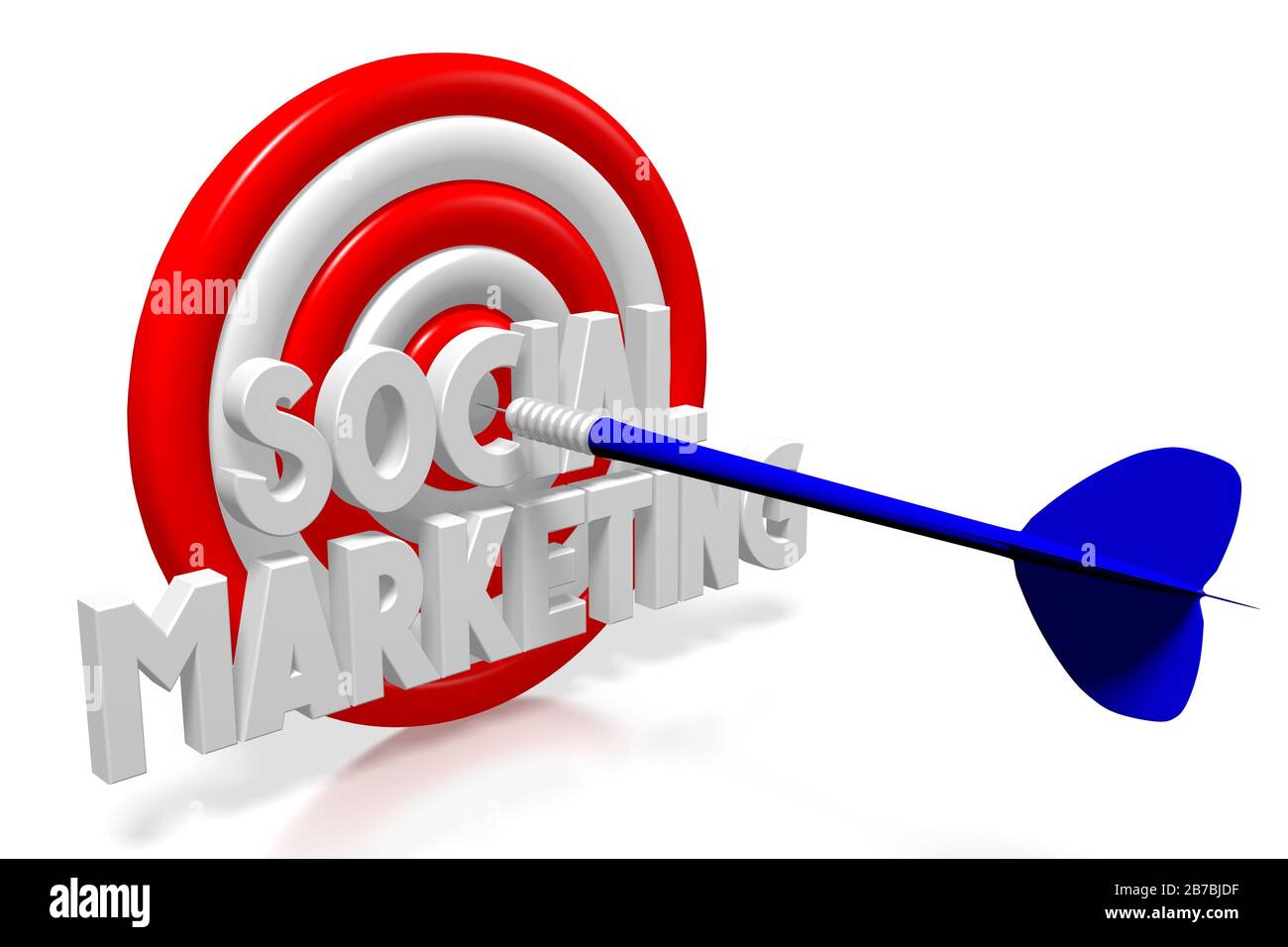 3D Word/ Darts Illustration - Social Marketing Stockfoto