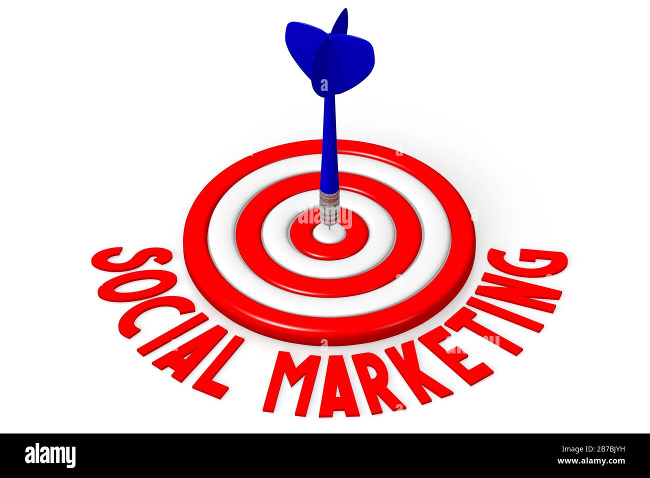 3D Word/ Darts Illustration - Social Marketing Stockfoto