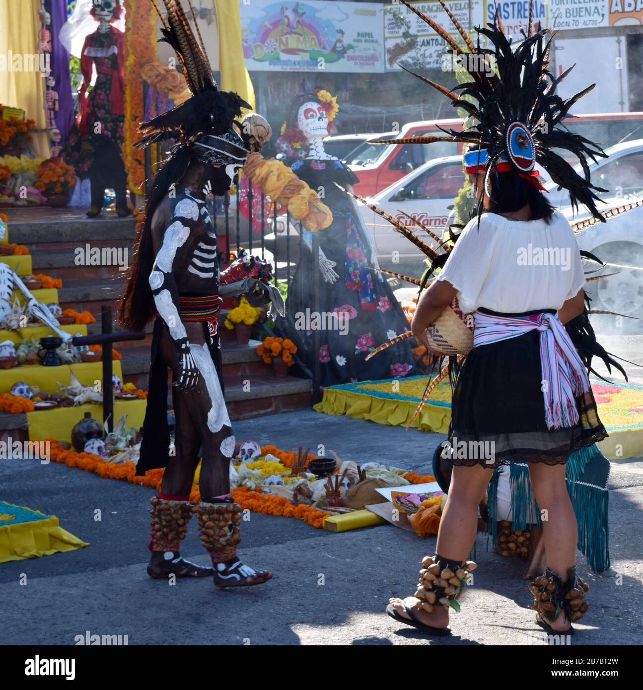 Zeremonie auf Dia de Muertos Stockfoto