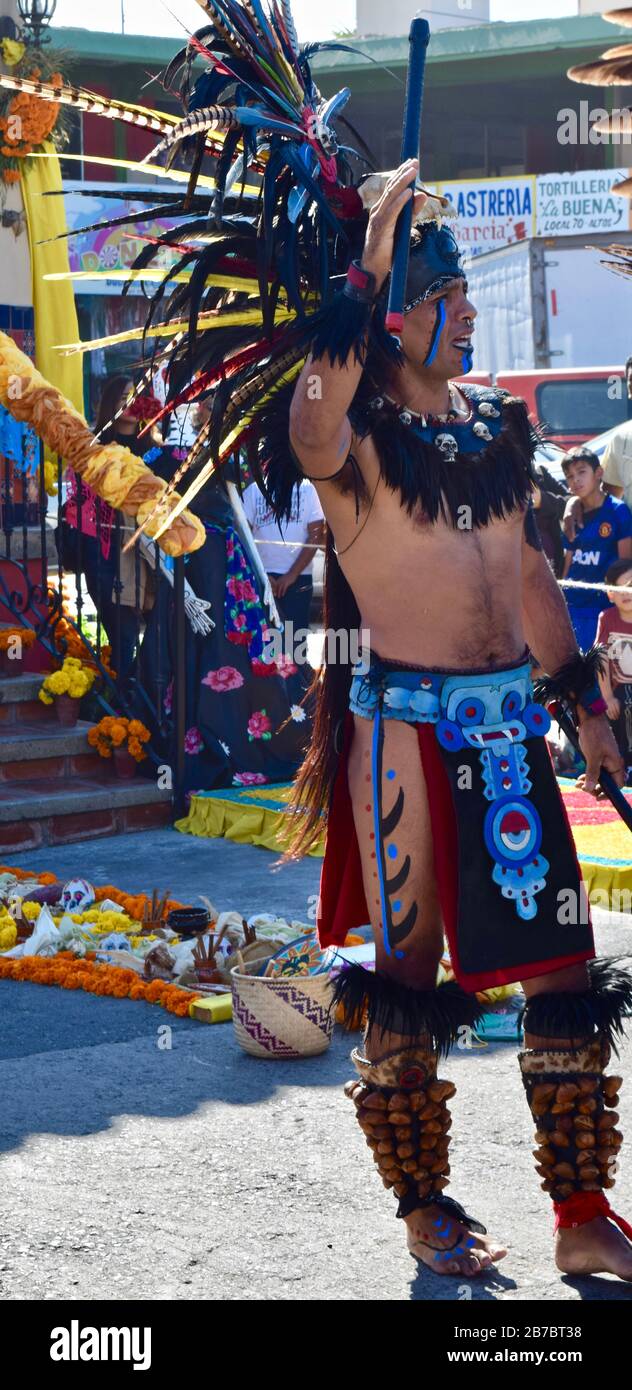Zeremonie von Dia de Muertos Stockfoto
