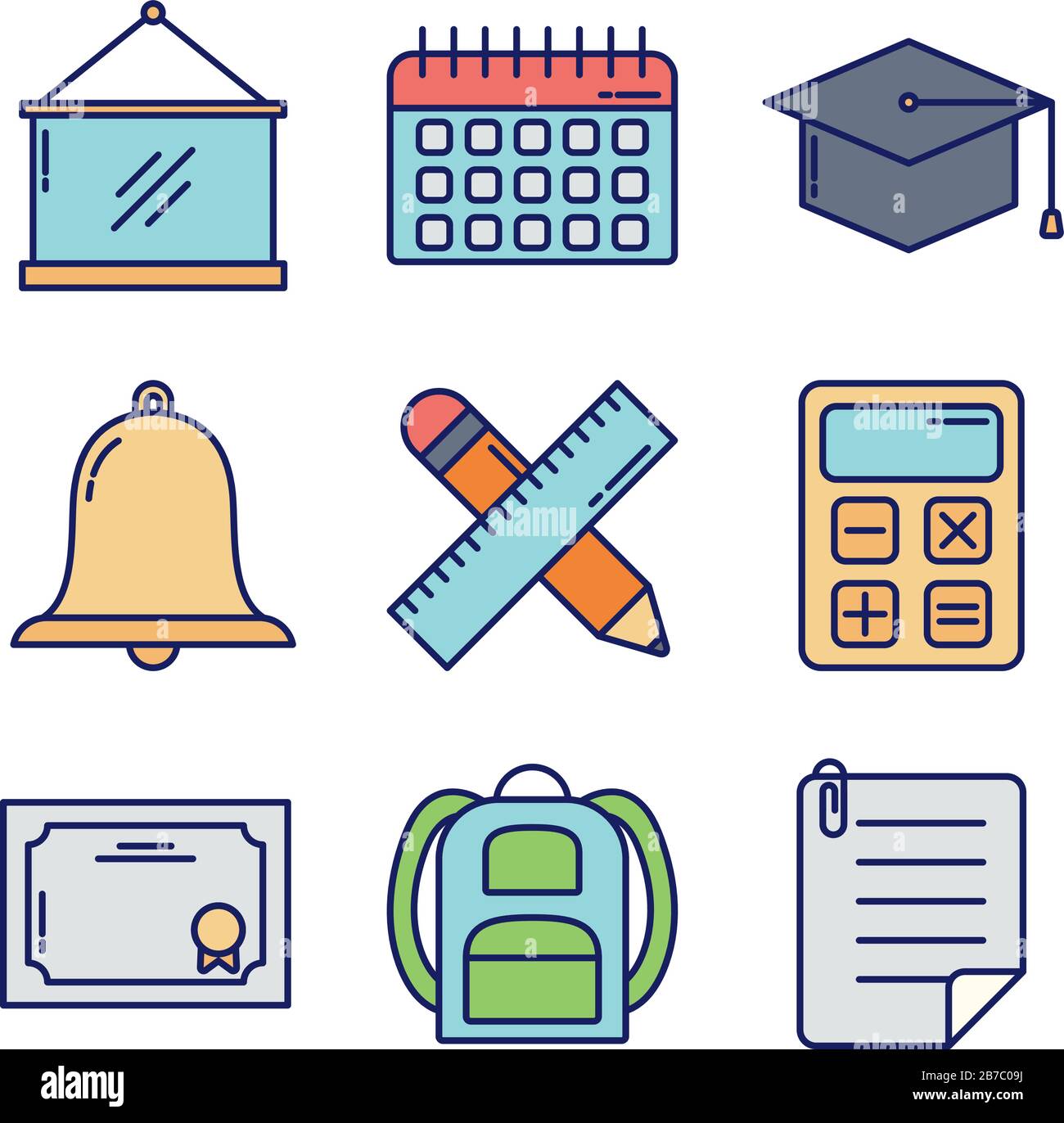 Symbolsatz Lehrer Tag-, Linien- und Füllstyle-Symbol Vektorgrafiken Design Stock Vektor