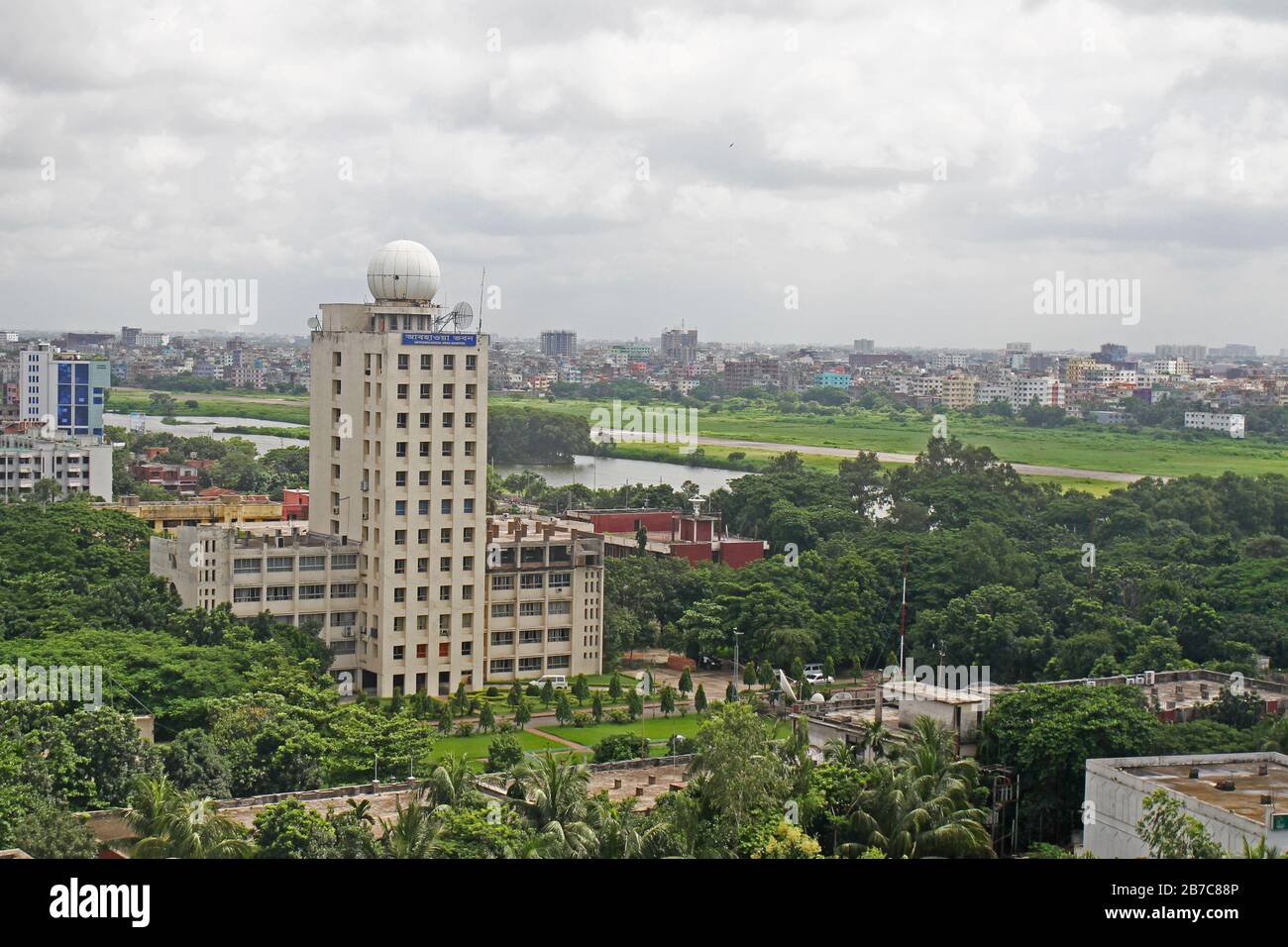 BirdsEye-Ansicht des meteorologischen Department-BMD in Bangladesch. Die Organisation spielt eine wichtige Rolle bei der Wettervorhersage während der natürlichen Unheil. Stockfoto