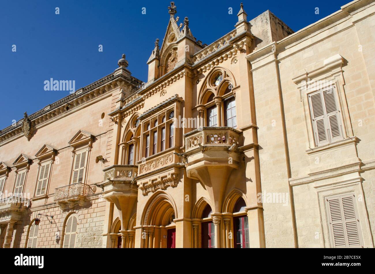 Der Palast Der Bischöfe Mdina Malta Stockfoto
