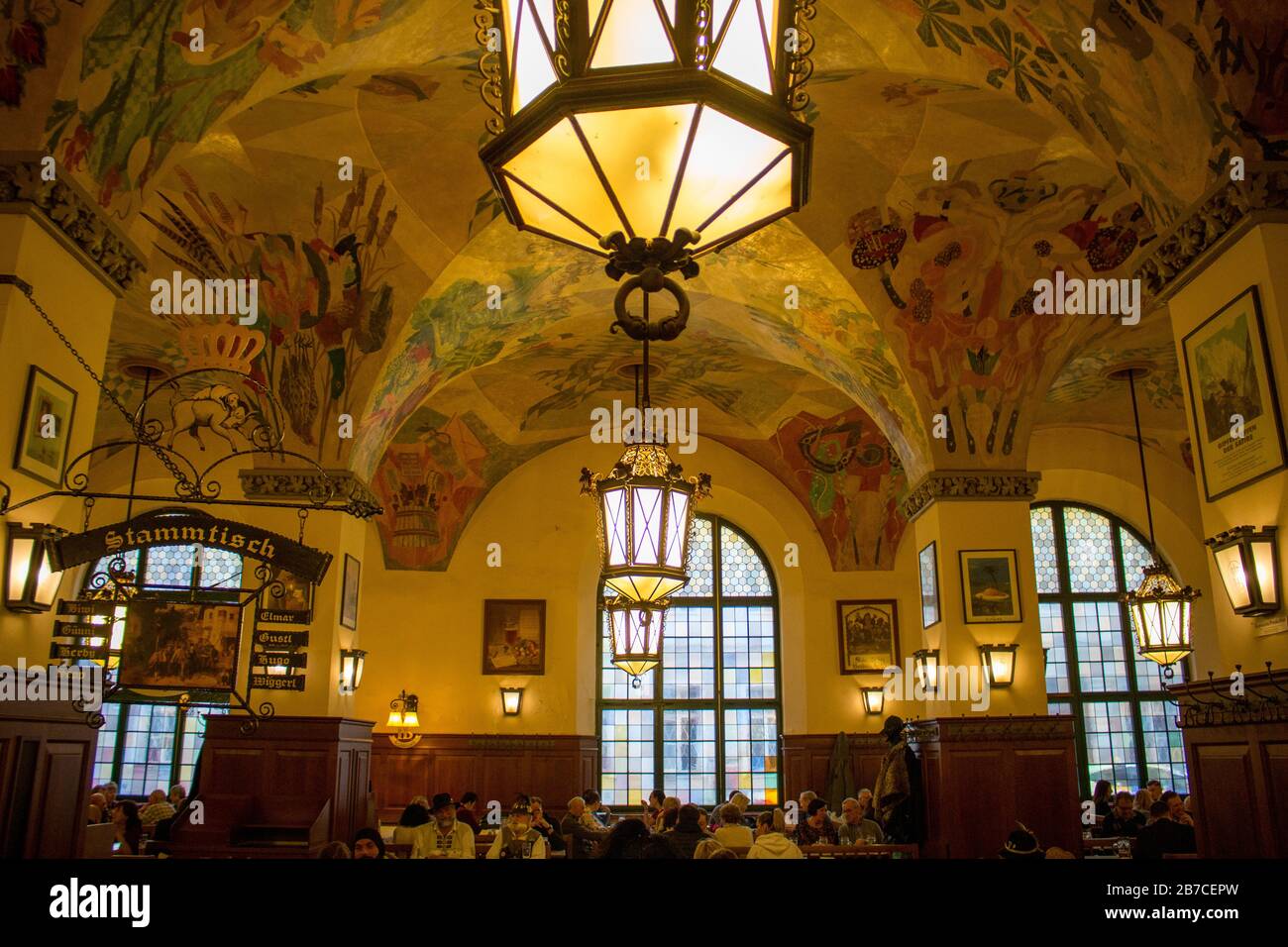 Das schöne Hofbräuhaus in München. Stockfoto