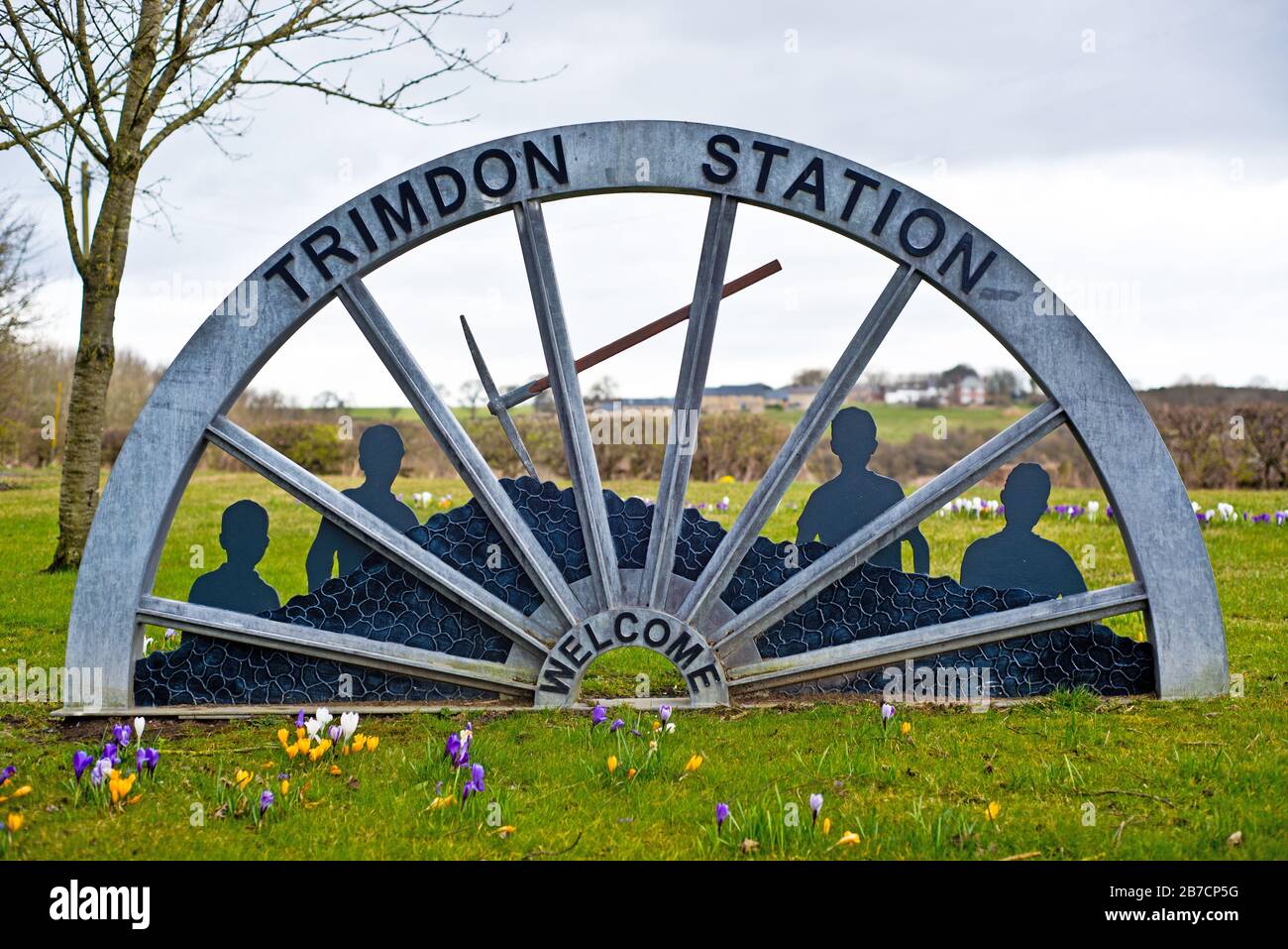 Kohle-Mining-Skulptur, Trimdon Station, County Durham, England Stockfoto