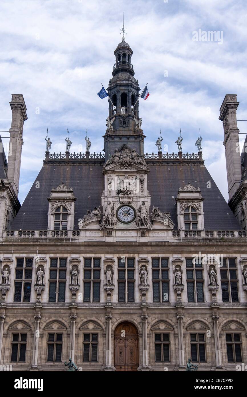 Hôtel de Ville de Paris alias Rathaus in Paris, Frankreich, Europa Stockfoto