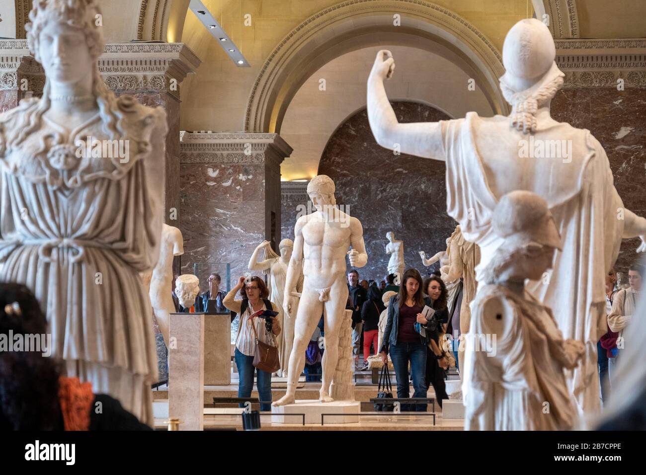 Marmorskulpturen im Louvre in Paris, Frankreich, Europa Stockfoto