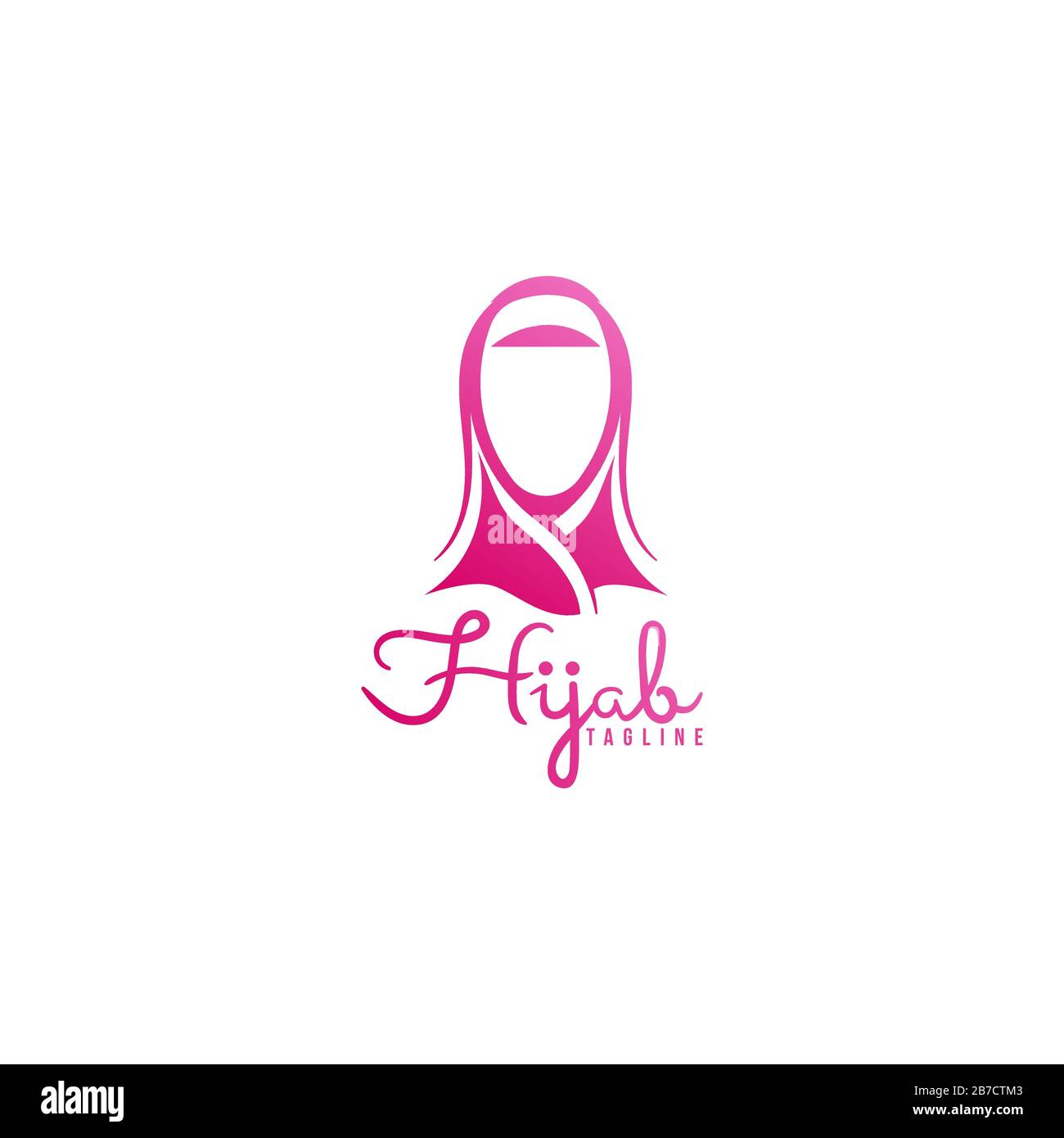 Abaya, Hijab, Schleier auf pinkfarbenen Logo Ideen. Inspiration Logo Design. Darstellung Des Vektor-Vorlagenbildes. Isoliert Auf Weißem Hintergrund Stock Vektor