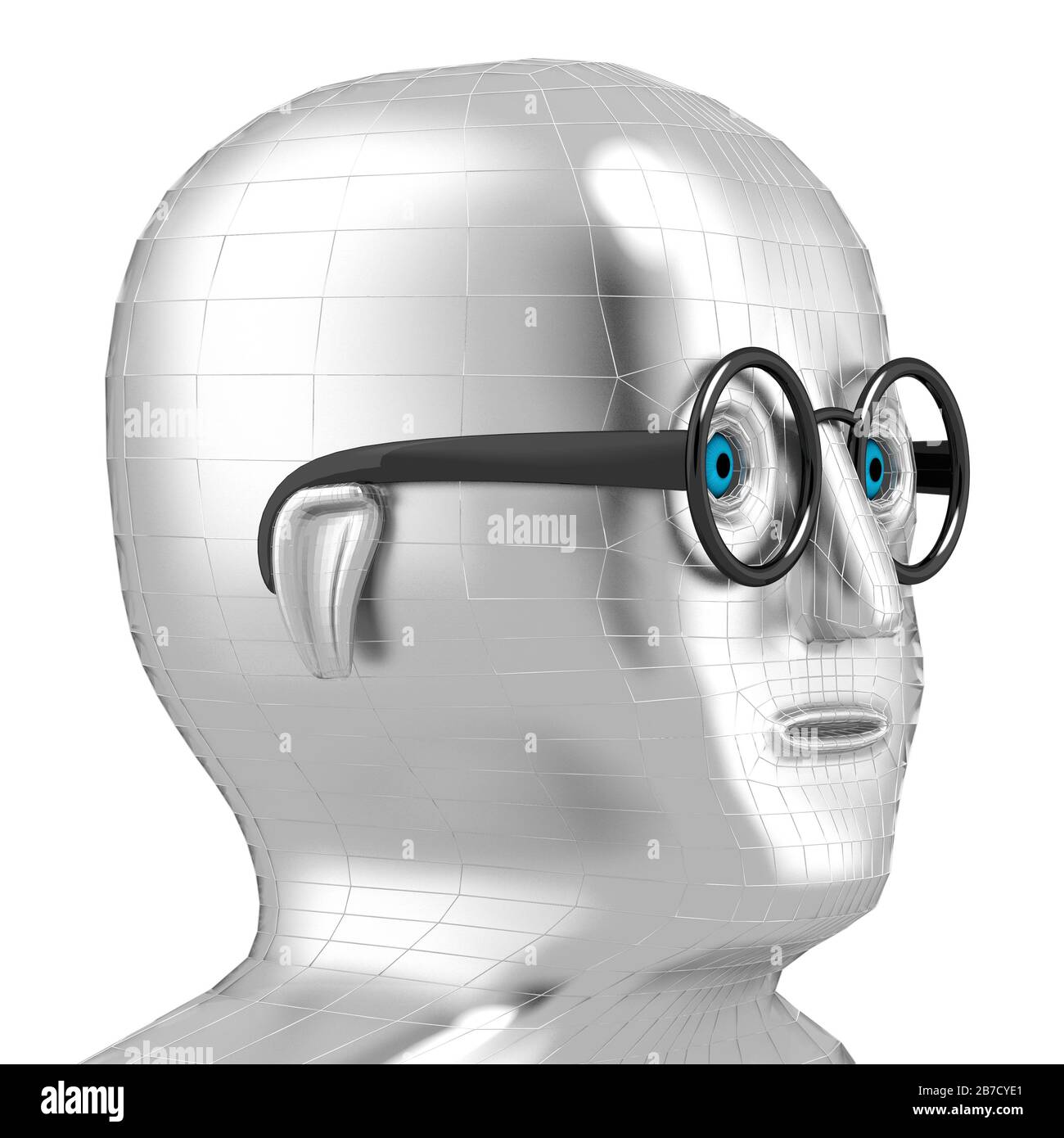 3D-Roboter mit Brille Stockfoto