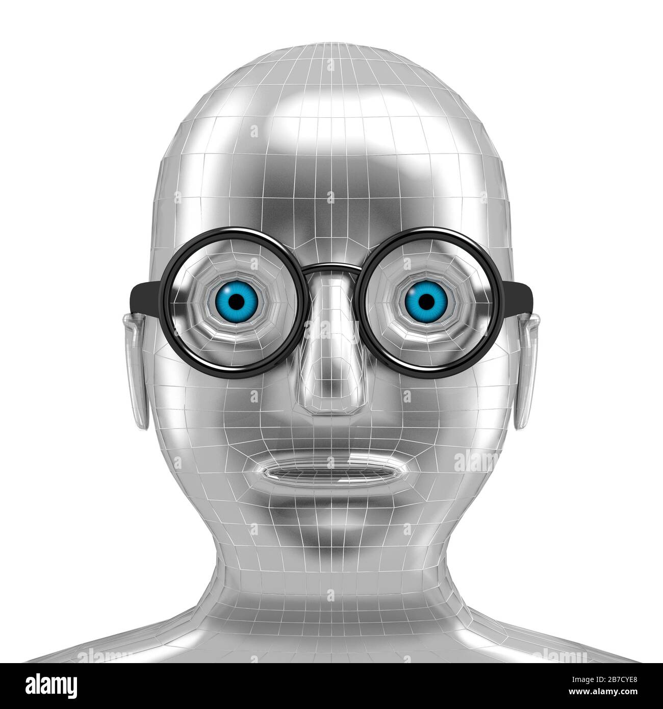 3D-Roboter mit Brille Stockfoto