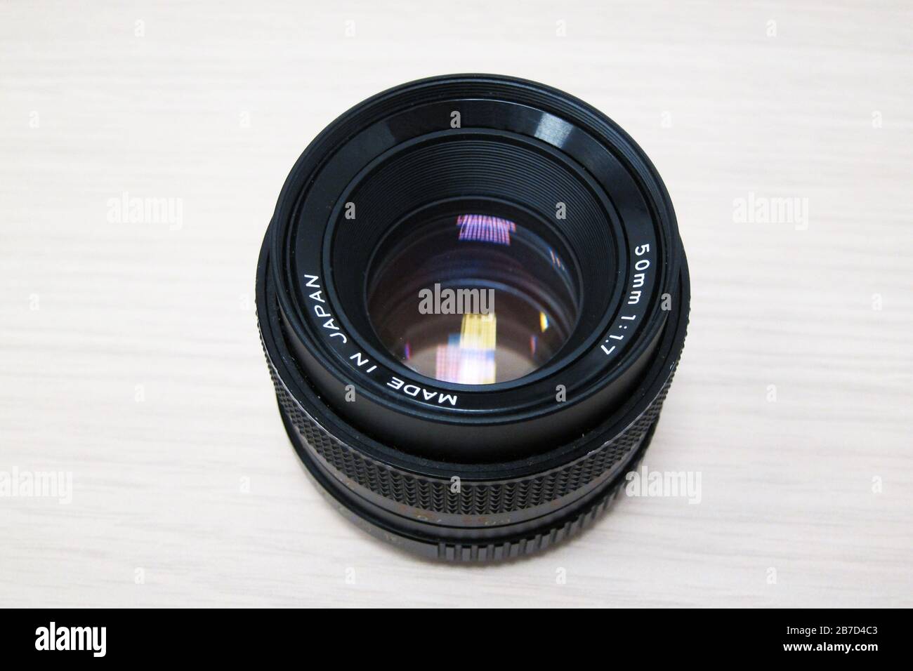 Fotolinse, 50 mm f 1,7, hergestellt in Japan Stockfoto
