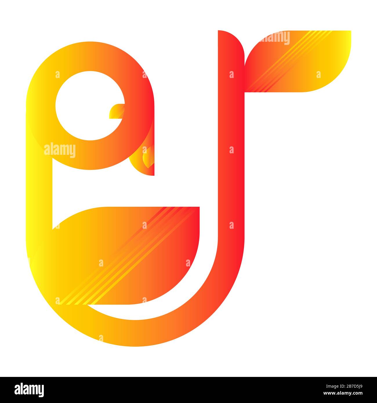 Abstraktes Orange Bird Vector Logo Stockfoto