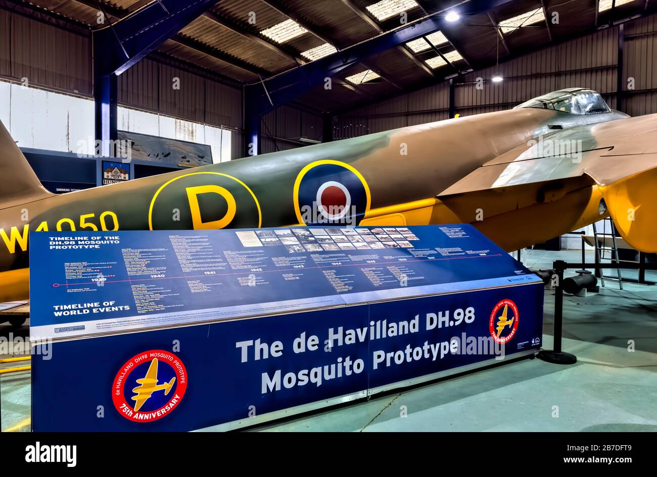 De Havilland DH.98 Mosquito Prototype Aircraft, de Havilland Aircraft Museum, Großbritannien Stockfoto De Havilland DH.98 Mosquito Prototype Aircraft, de Havilland Aircraft Museum, Großbritannien Stockfoto