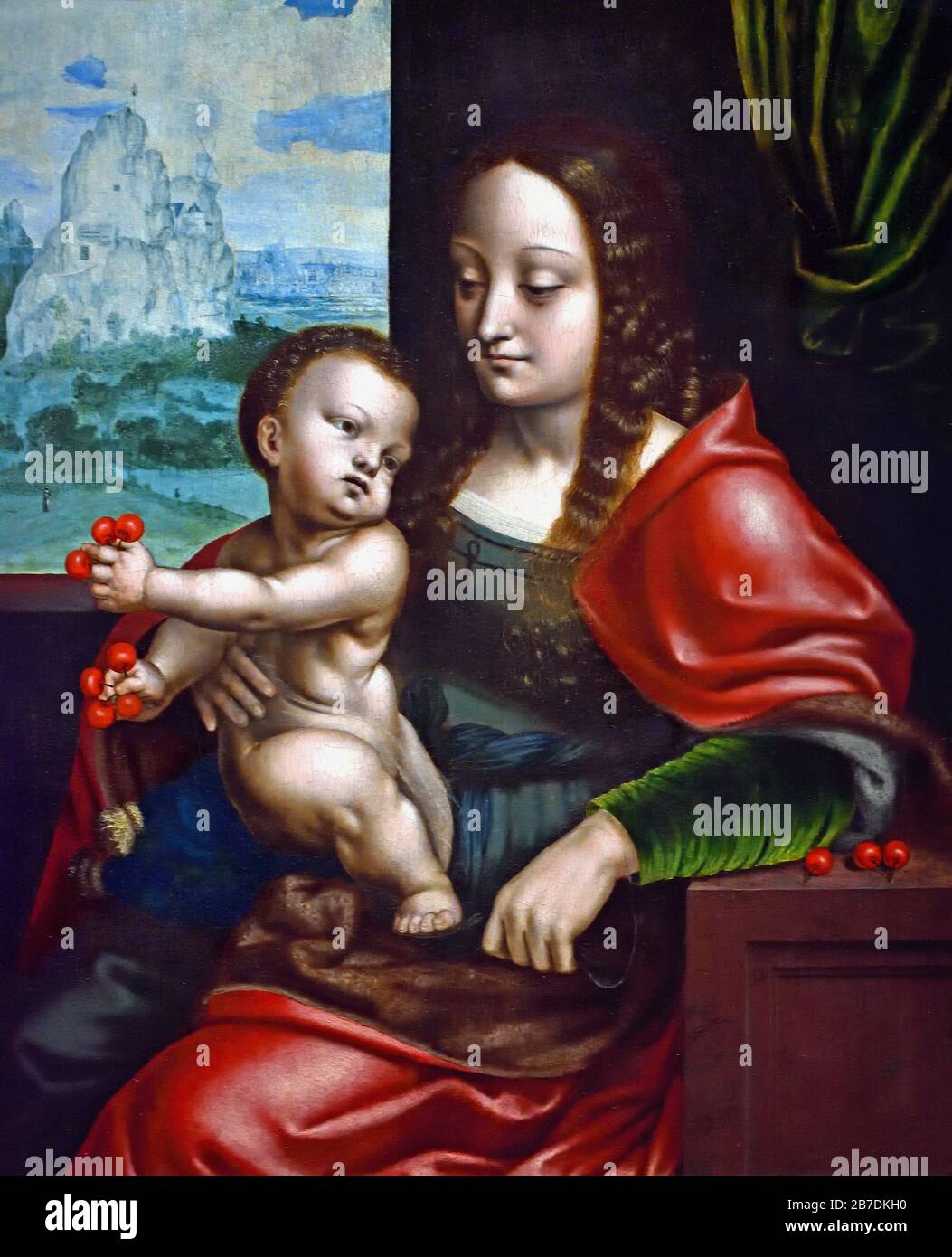 Jungfrau und Kind von Joos van Cleve (auch Joos van der Beke) 1485 – 1540/1541 Belgisch, Belgien, Flämisch, Stockfoto