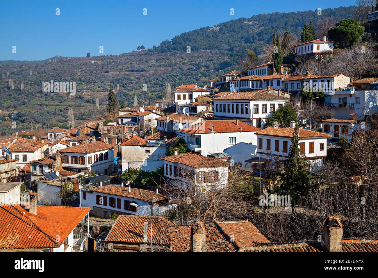 Historische Häuser im Dorf Sirince, Selcuk, Türkei Stockfoto