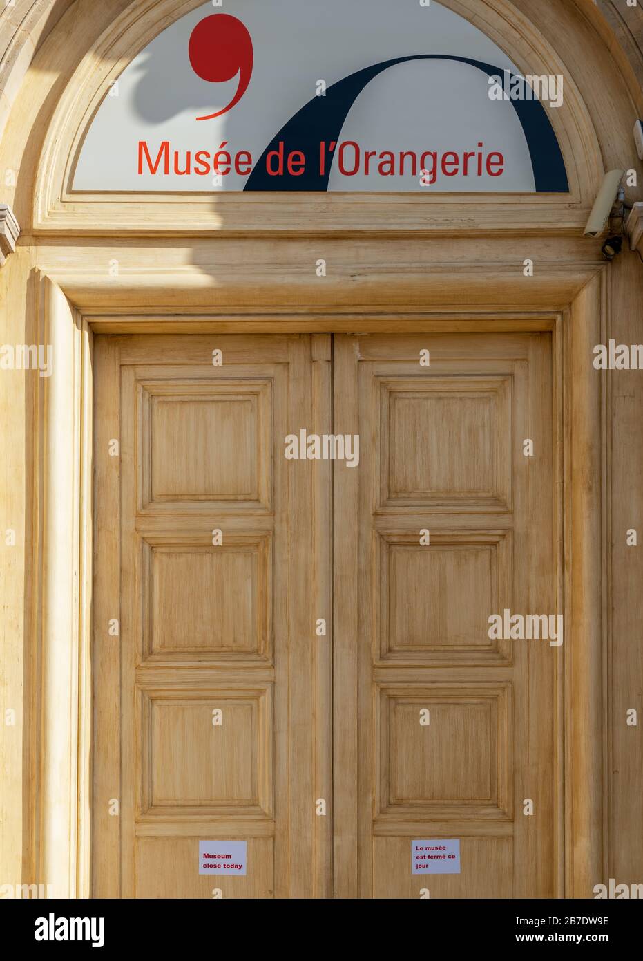 Musee de l'Orangerie in Paris wegen Coronavirus geschlossen Stockfoto