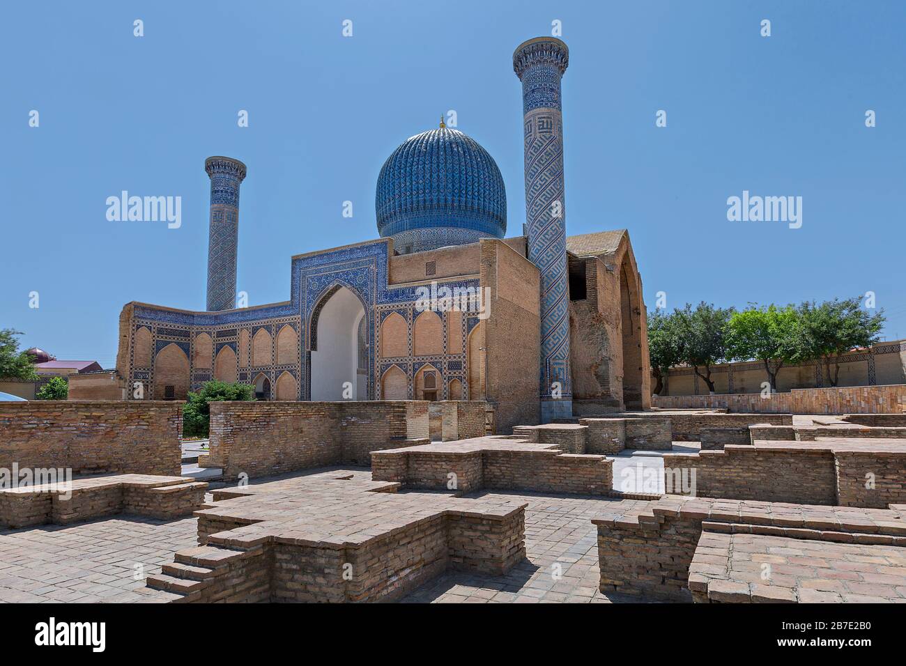 Blick auf das Mausoleum von Tamerlane, Samarkand, Usbekistan Stockfoto