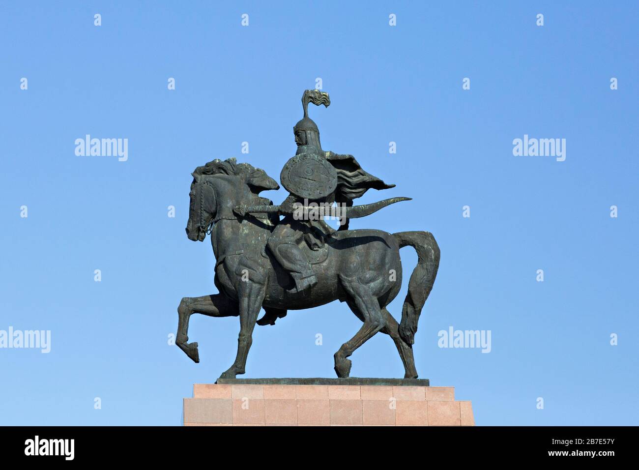 Denkmal des epischen Helden Manas in Bishkek, Kirgisistan Stockfoto