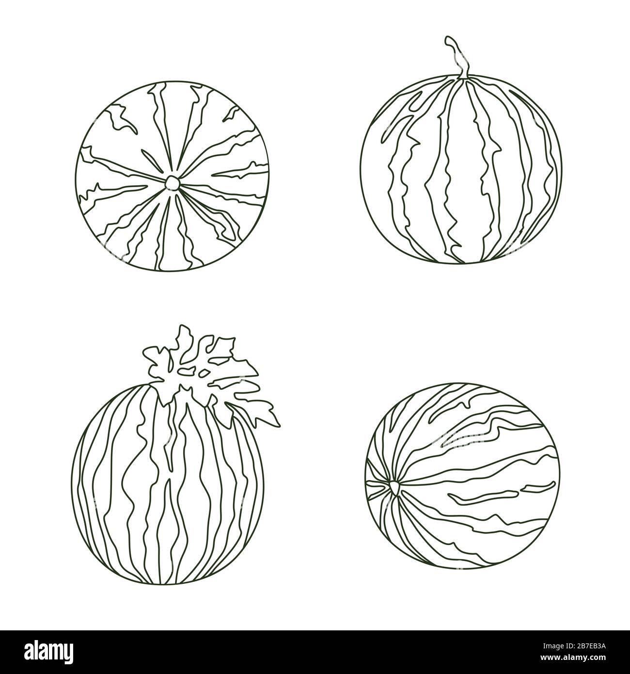 Minimalistisches und Modernes Design für die Vektorgrafik bei der Wassermelonenauswahl, Isoliert auf weißem Hintergrund Stock Vektor