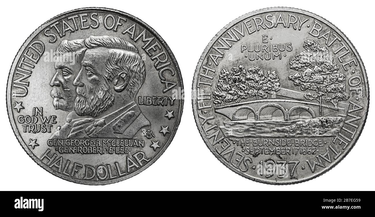 Vintage Vereinigte Staaten von Amerika Original Silberhandel Hälfte Dollar Stockfoto