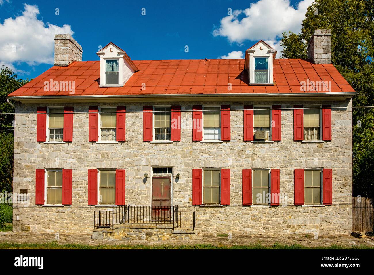 Gilbert-Haus, 7248 Queen Street, Middleway, West Virginia Stockfoto